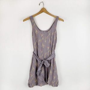 Anthropologie Partimi 100% silk bubble hem dress womens 0 lavender grey party